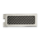 Chisel Stainless Steel Polished with Black Carbon Fiber Inlay Money Clip